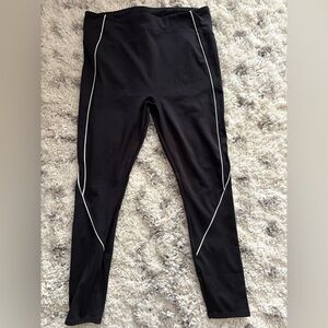 Fabletics Black Leggings with White Accents